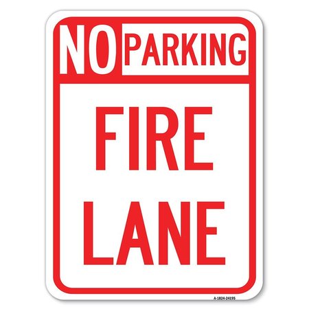 SIGNMISSION Delaware No Parking Fire Lane Heavy-Gauge Aluminum Rust Proof Parking Sign, 18" x 24", A-1824-24195 A-1824-24195